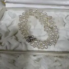 淡水パールネックレス　バロックパール　シルバー刻印