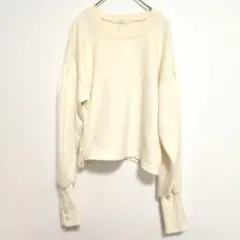 セポ トレーナー クリーム色 長袖スウェット トップス