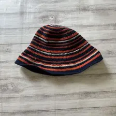 LOWRYS FARM ボーダー ニットハット ワイヤー入り バケットハット