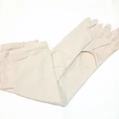 アームカバー 指掛けタイプ UVカット 99％ ひんやり 吸汗速乾 ベージュ