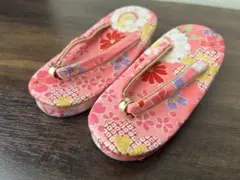 七五三 3歳用 ピンク花柄草履