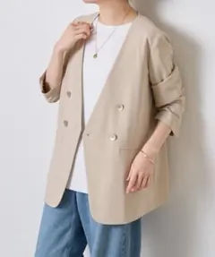 2025 コラージュガリャルダガランテ　ジャージノーカラーダブルジャケット