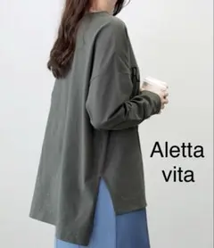 新品！Aletta vita 3960円→1990円 サイドスリット入り ロンT