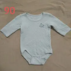 ロンパース ベビー肌着 長袖 水色 男の子 90