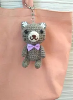猫 あみぐるみ キーホルダー ハンドメイド 編みぐるみ