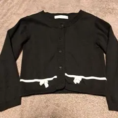 120cm 黒カーディガン リボン付き　七五三　冠婚葬祭