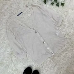 ★【美品】【ジエンポリアム】 M シアーカーディガン　レース　七分のサムネイル