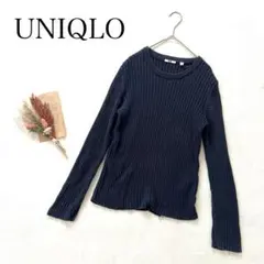 【ユニクロ】（XL）セーター ニット Uネック 長袖 コットン大きいサイズ