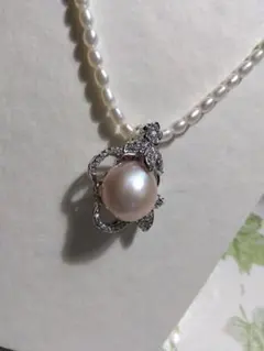 ♦3Way　14mm淡水パール　トップ　ベビーパールネックレス 44cm セット