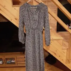 【美品】w closet 花柄 長袖ワンピース