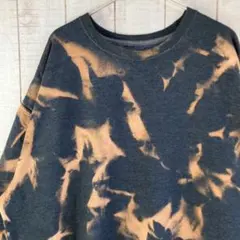 古着　長袖　スウェット タイダイ　ブリーチ　裏起毛　アメカジ ゆるだぼ