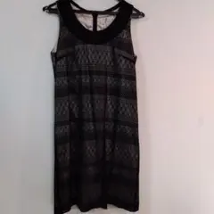 anatelier•ノースリーブレース柄ストライプワンピース