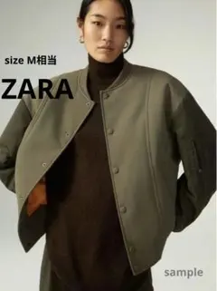 ZARA✧ザラ コンビ ボンバージャケット MA-1 カーキ XS/M相当 美品