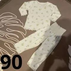 ベビーパジャマ 花柄 ベージュ　90