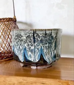 萩焼 山根清玩 孔雀釉 抹茶椀 フリーカップ 湯呑み 茶碗 高台 作家