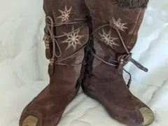 AIGLE エーグル スノーブーツ ファーデザイン レースアップ スエード36