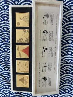 金色の箸置き 5個セット（福招き箸置き冨士五景）