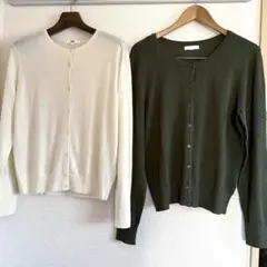 UNIQLO H&M カーディガン2色セット/白・カーキユニクロエイチアンドエム