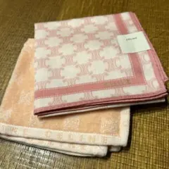 CELINEハンカチセット マカダム柄 ピンク