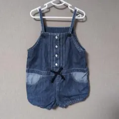 コムサイズム　デニム　シンプルロンパース
