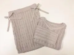 evelyn 編み上げリボン　ニットスカート