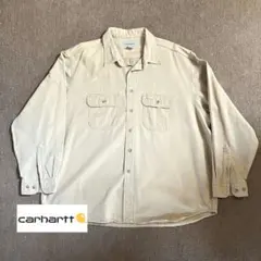 【Carhartt】カーハート ワークシャツ 2XL BIGサイズ　厚手コットン