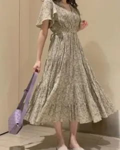 SNIDEL / コットンプリントカシュクールワンピース