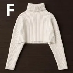 GRL【F】クロップド丈タートルネックリブニットトップス ショート丈セーター