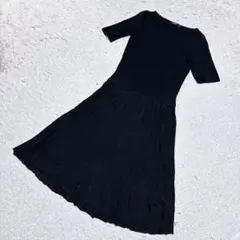 美品✨ローレンラルフローレン　ニットワンピース　切り替え　ブラック　サイズS