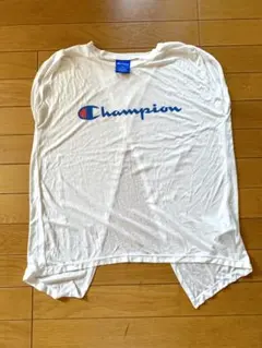 Champion ホワイト バックスリットTシャツ Lサイズ　チャンピオン