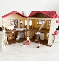 【凛妃様専用】シルバニアファミリー 赤い屋根の大きなお家、ウサギの人形、家具等