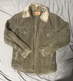 Levi's コーデュロイ ボアジャケット カーキ L