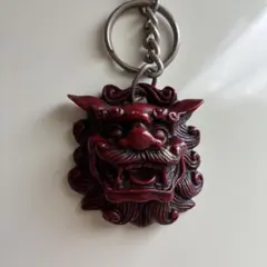 【レア】シーサー 木彫り キーホルダー キーチェーン 魔除 厄除