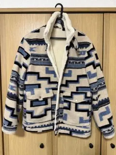 ZARA 美品　ボアジャケット M ネイティブ柄 希少 レア アウター 厚手