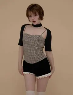 andmary Becky knit set tops 黒 - メルカリ