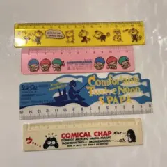 当時物 昭和 레트로 ファンシー定規 4本セット 산리오 ゴロピカドン他