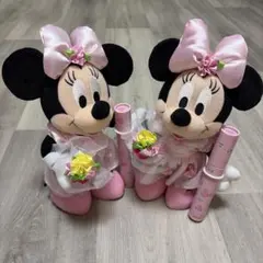 【美品】NTT 電報 ミニーマウス ぬいぐるみ 2体　結婚式 ウェルカムスペースのサムネイル