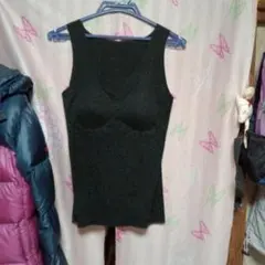 グンゼキレイラボブラトツプ綿暖か素材ブラック値下げ