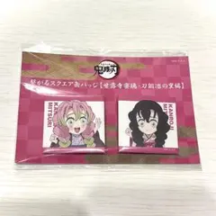 鬼滅の刃 描き下ろし みにきゃら 繋がるスクエア缶バッジ 甘露寺蜜璃
