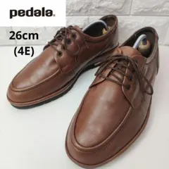 ☆美品☆アシックス　ペダラ コンフォート Uチップ　本革　茶　26cm(4E)