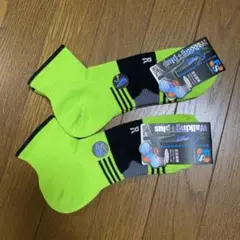 靴下　メンズソックス　クォータータイプ　緑　2足セット