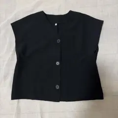 フレンチスリーブVネックジレ　ブラック