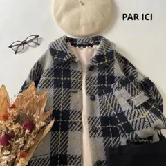 b1562＊ パーリッシィ ウール混 ロービング ロングコート 定価28380