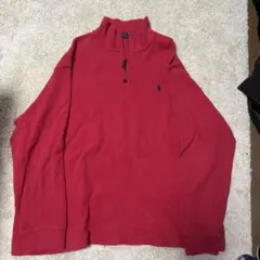 ポロ ラルフローレン ハーフジップニットセーター XXL 赤