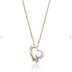 STARJEWELRY K10 ハートムーンネックレス スタージュエリー ピンク