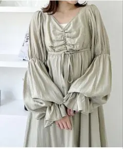 Heather キャンディスリーブワンピース 長袖