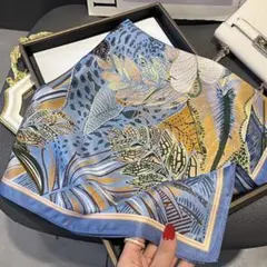ラスト2点　シルク100% 大判スカーフ　ストール　68×68cm シルク100% スカーフ 68×68cm 正方形 レディース 大判 無地 上品 光沢
