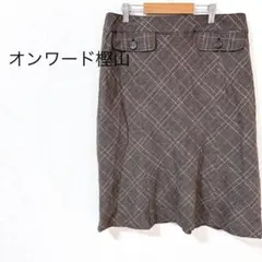 52 23区 オンワード樫山 ひざ丈 タイトスカート【46】大きい チェック