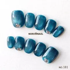 【181】❉オーダー❉　ダークブルー　シアー　シンプル　マグネットネイル