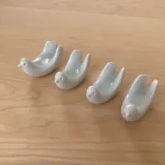 【白山陶器】とり型はしおき　4個セットのサムネイル